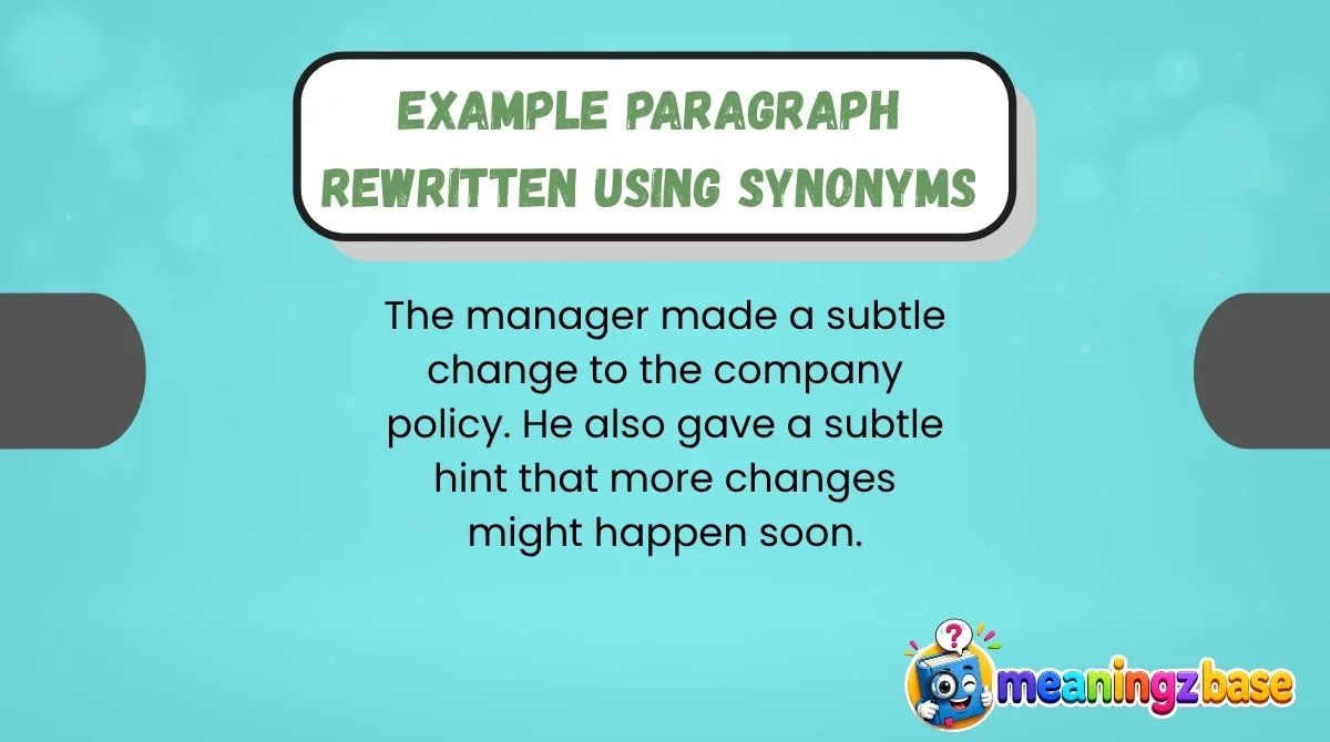 Example Paragraph Rewritten Using Synonyms