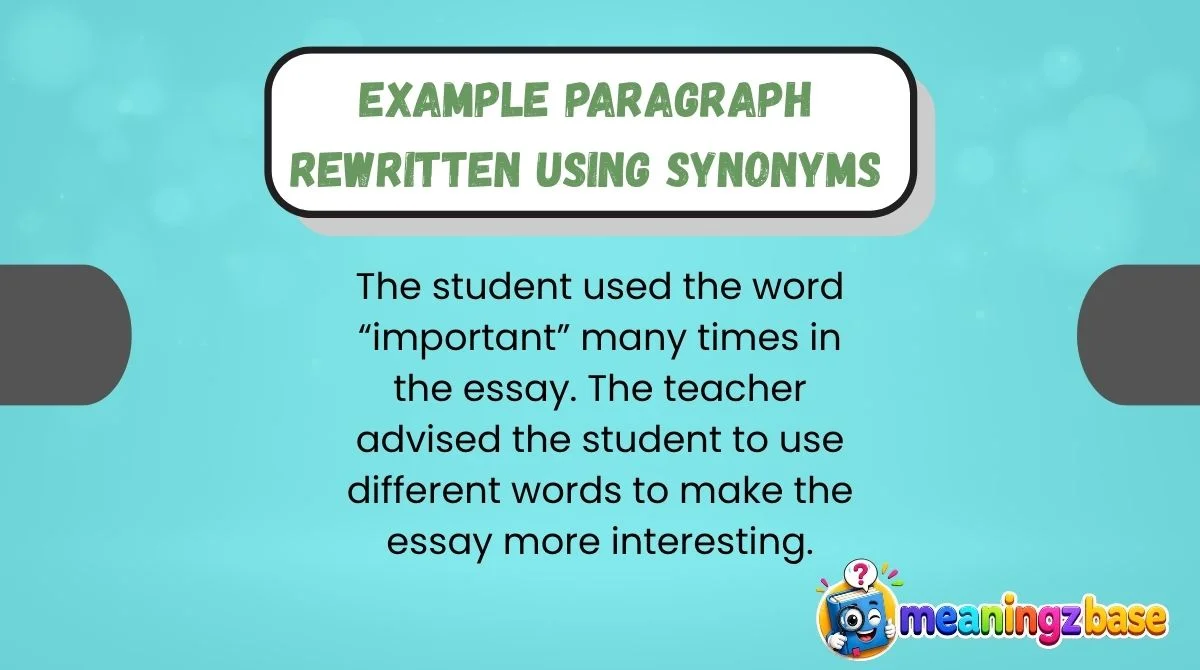 Example Paragraph Rewritten Using Synonyms