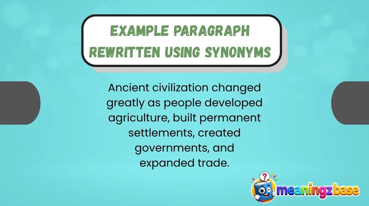 Example Paragraph Rewritten Using Synonyms
