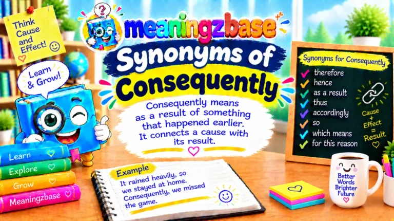 Synonyms for Consequently